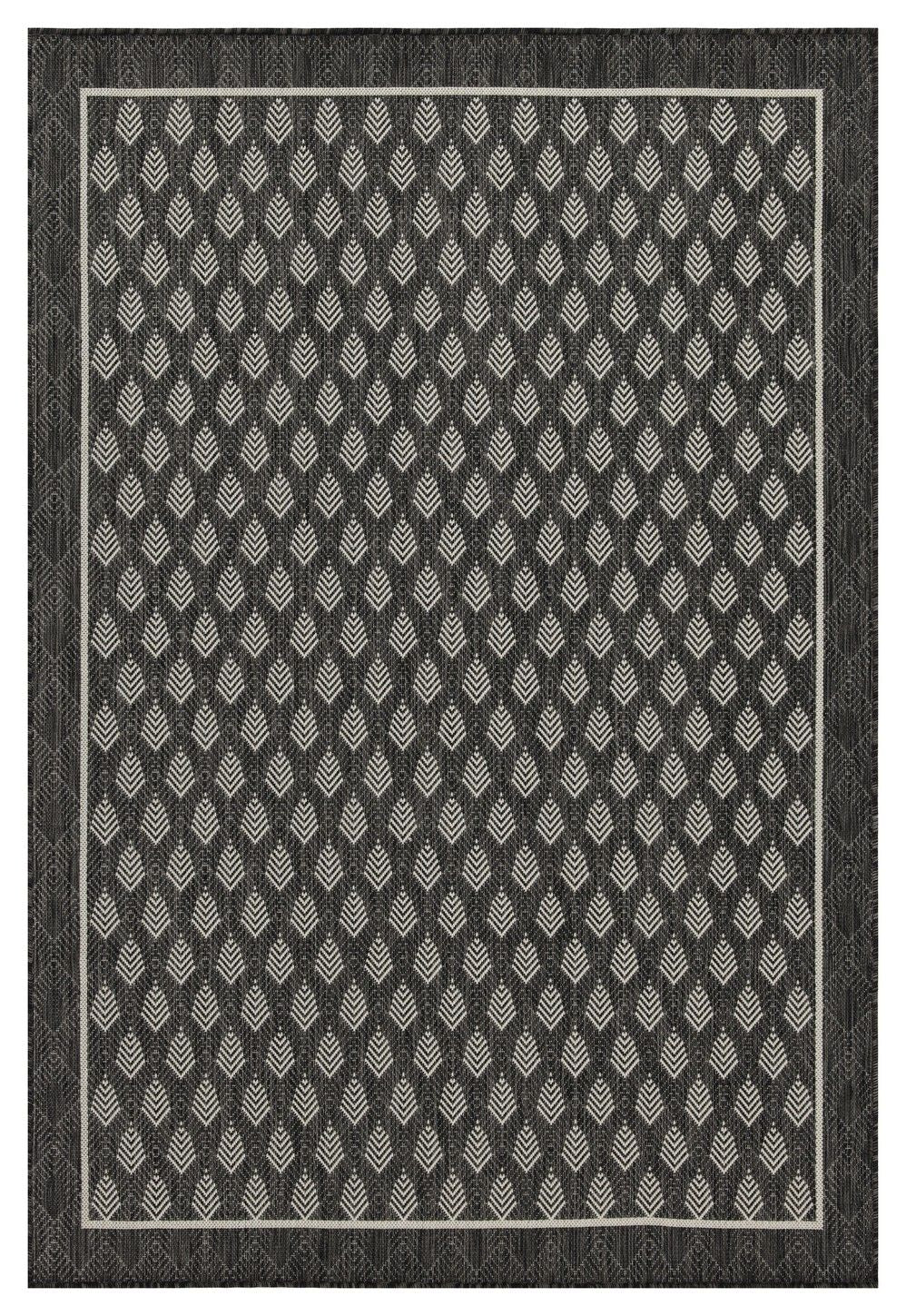 Sunshine - 5'3" X 7'3" Indoor, Outdoor Polypropylene Area Rug - Anthracite