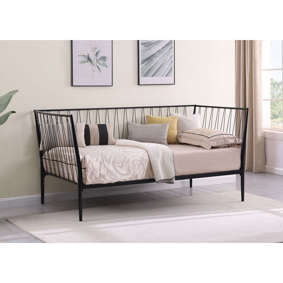 Vertigo - Twin Daybed With Slatted Support - Matte Black