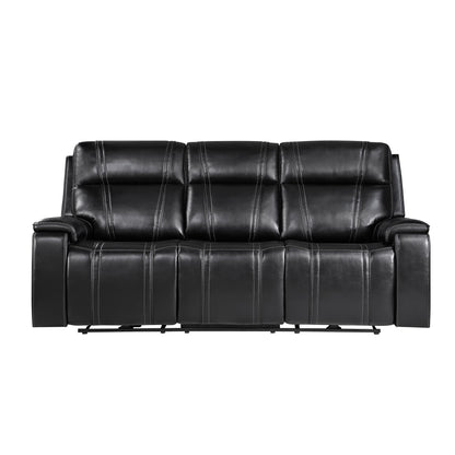 Gary - Power Reclining Sofa With Pillow Top Arms, Hidden Cup Holders - Black