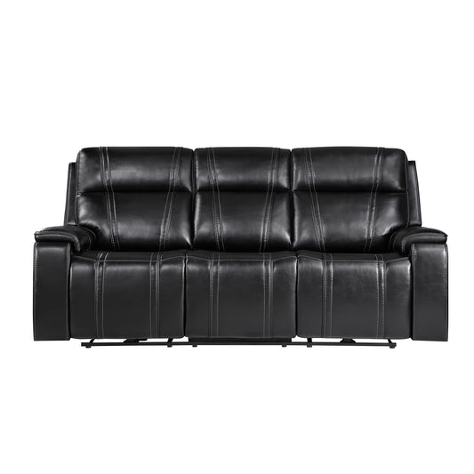 Gary - Power Reclining Sofa With Pillow Top Arms, Hidden Cup Holders - Black