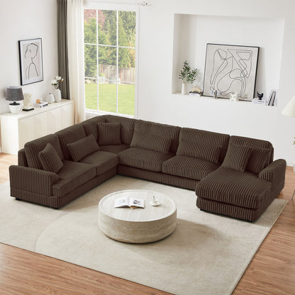 Oversized Sectional Sofa U - Shaped Sofa Couch Modern Sofa Upholstered In Soft With A Chaise Lounge For Living Room