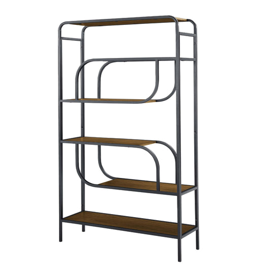 Geometric Bookcase / Display Rack - Black / Brown