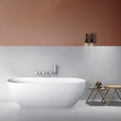 Solid Surface Freestanding Soaking Bathtub For Bathroom