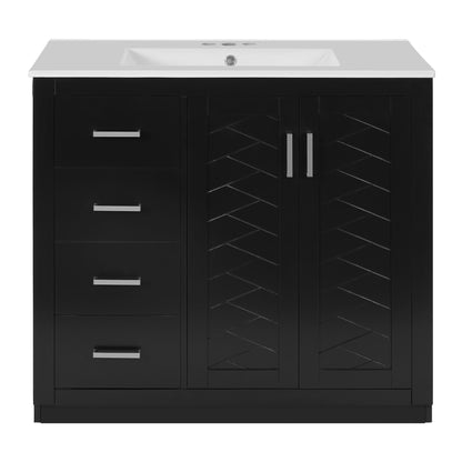 Bathroom Vanity With Sink Combo, Storage Cabinet, Freestanding Set With 3 Drawers & Soft Closing Doors