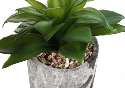 6" Tall, Artificial Plant, Succulent, Indoor, Faux, Fake, Table, Greenery, Potted, Decorative (Set of 2) - Green