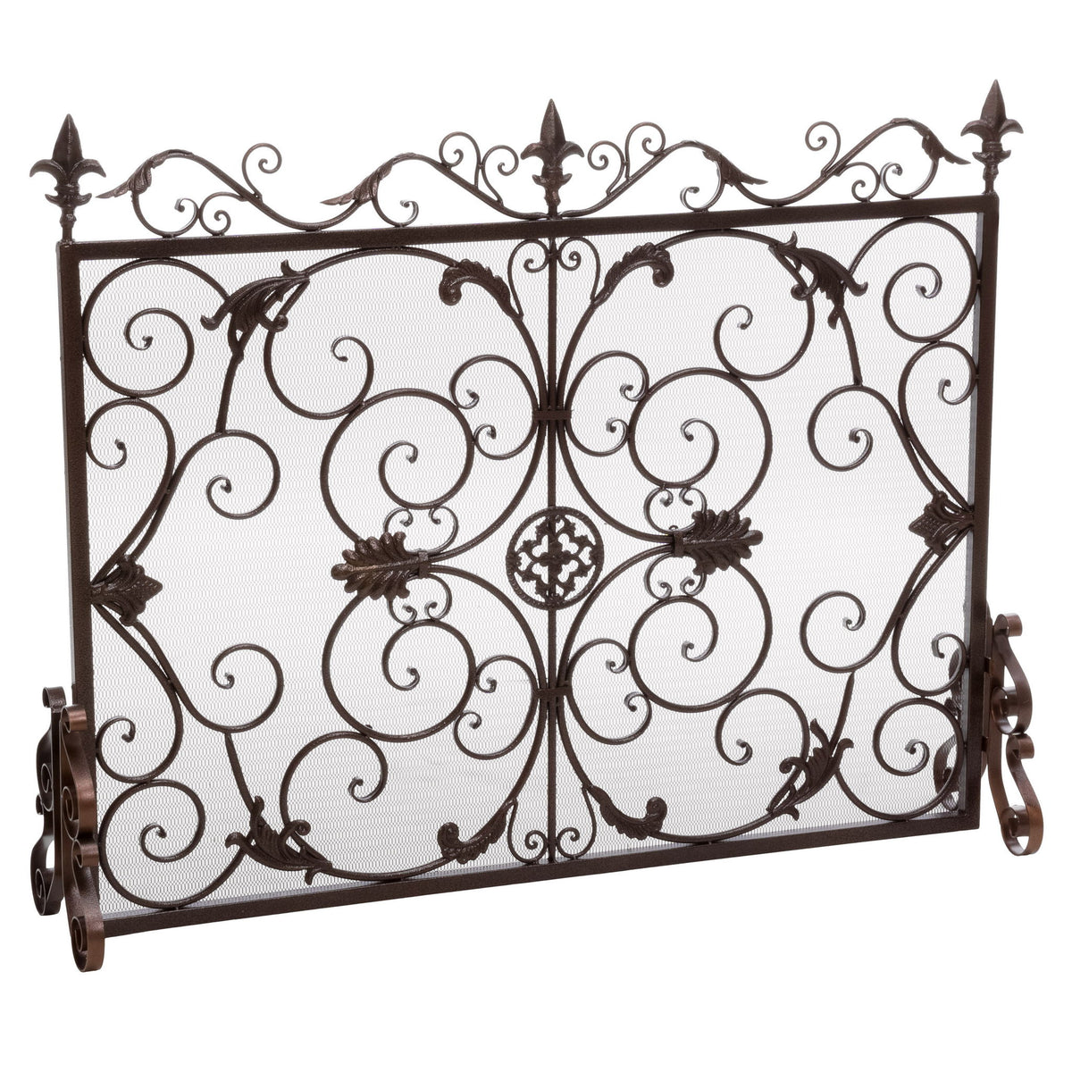 Darcie - Wrought Fireplace Screen, Ornate Design