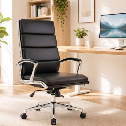 Breathable Mid Back Swivel Computer Chair With Foldable Armrest - Black