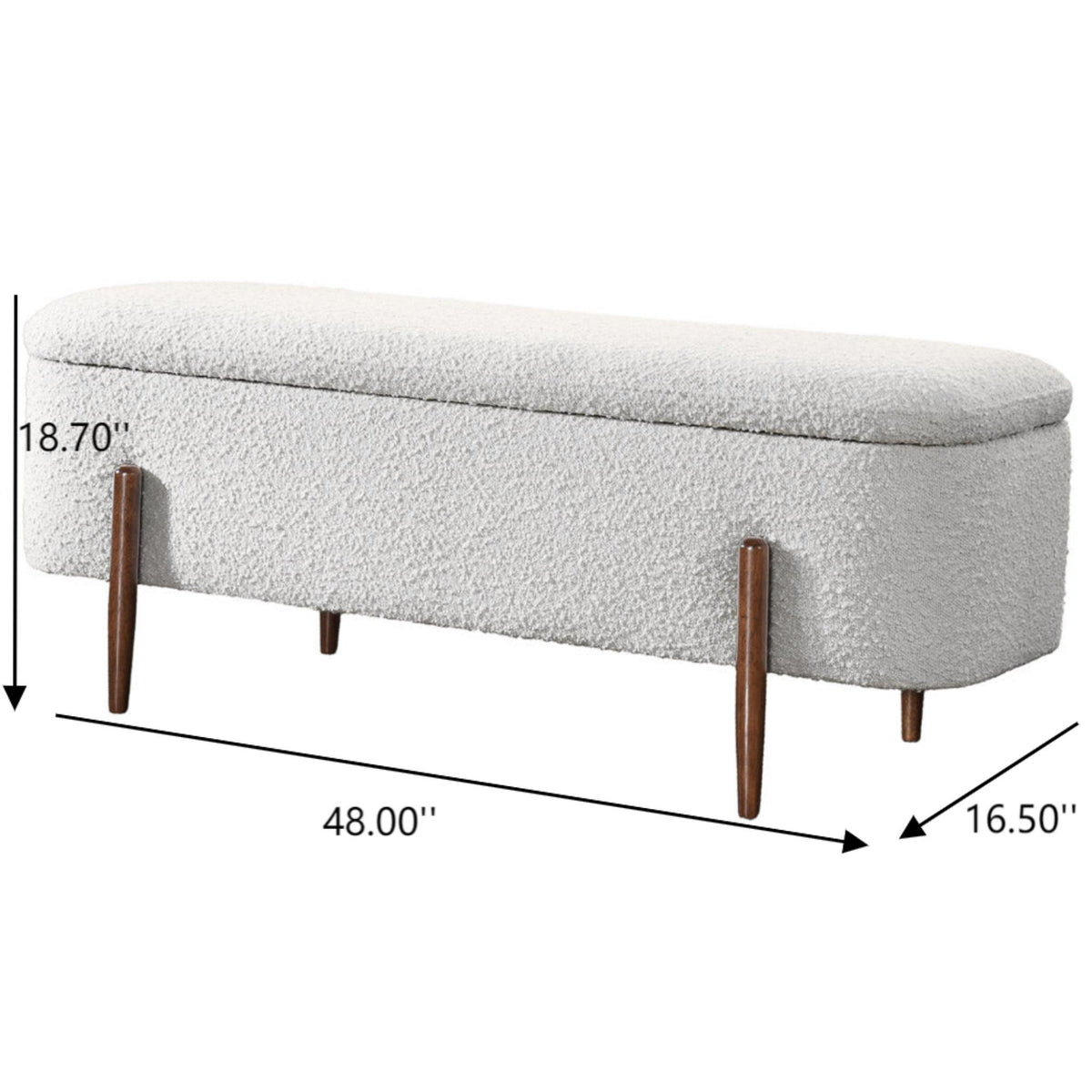 Sarna - Storage Bench - Ivory
