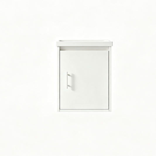 Floating Bathroom Vanity Combo, Wall Mounted Cabinet With Sink & Soft Close Doors For Small Bathrooms