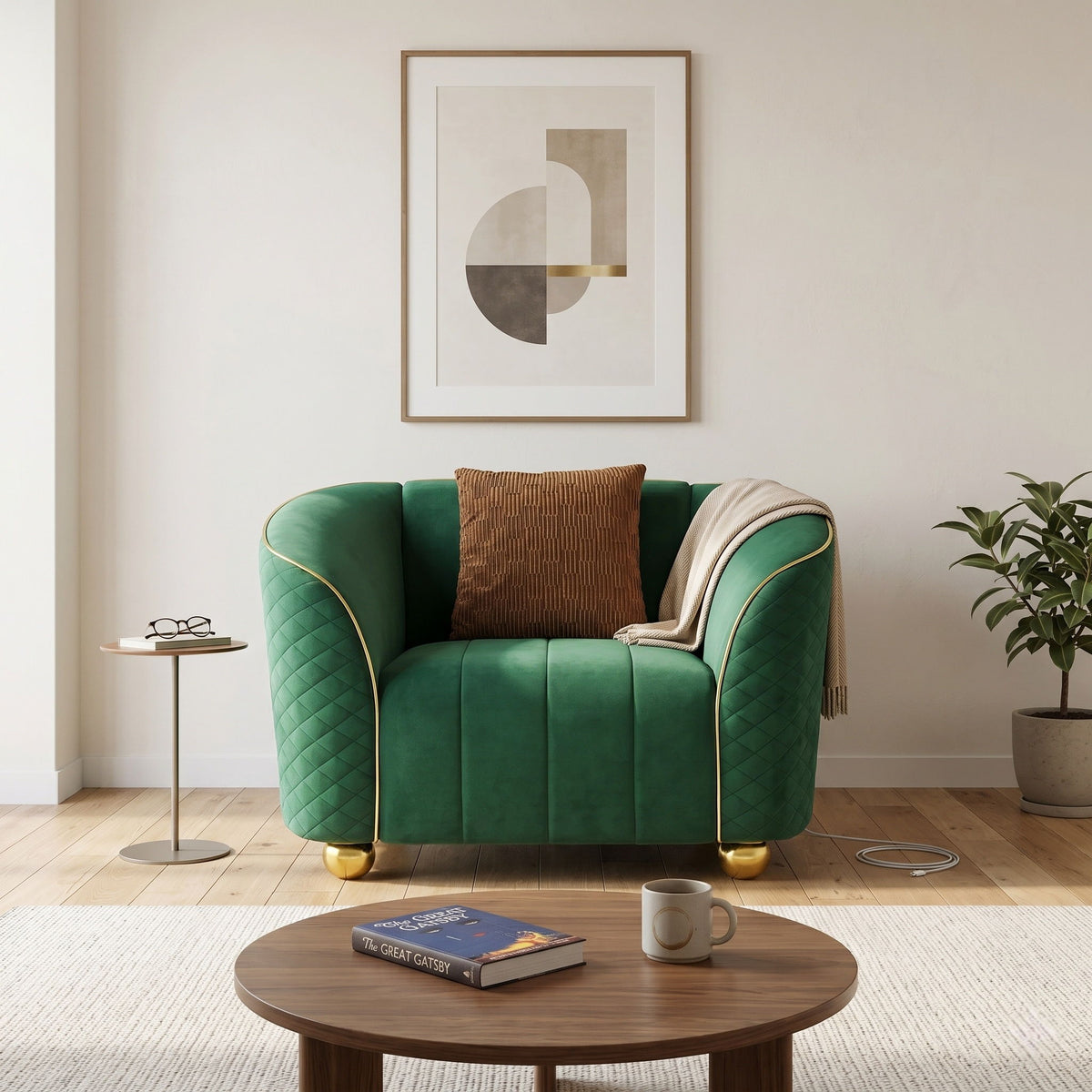 Single Sofa With Deep Seating And Durable Frame