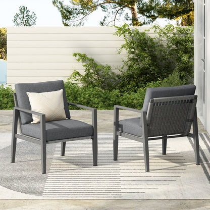 Modern Lounge Chair With Rope Accents And Cushions