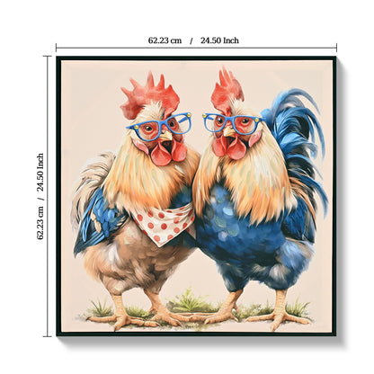 Rooster, Chicken Pictures Wall Decor For Home Decor - Yellow / Red