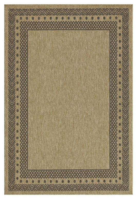 Earth - 5'3" X 7'3" Polypropylene Indoor, Outdoor Area Rug - Jute / Black