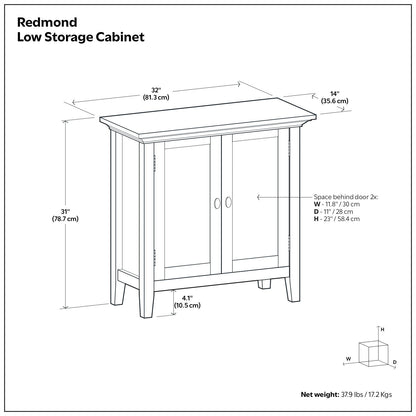 Redmond - Handcrafted Low Storage Cabinet