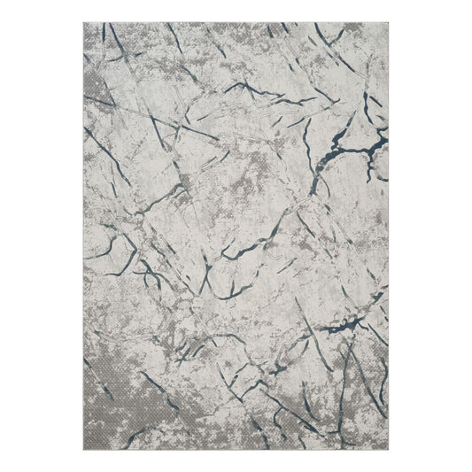 Geometrix - 7'10" X 10'6" Area Rug, Geometric 3D Effect - Ivory / Gray