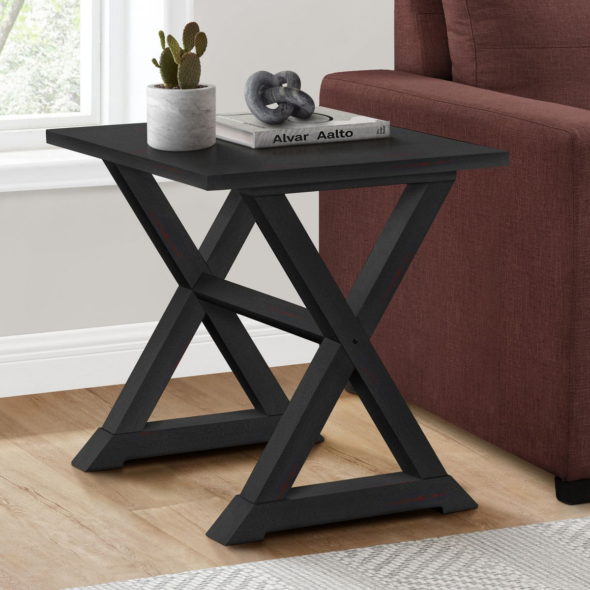 Compact Accent End Table, Square, Transitional