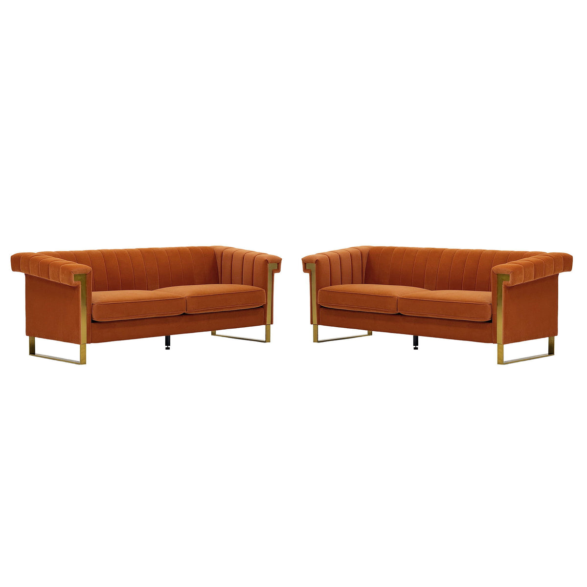 2 Piece Sofa Set With Tufted Back And Deep Seating