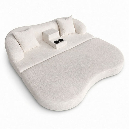 2 In 1 Convertible Sleeper Sofa Bed With Cup Holders