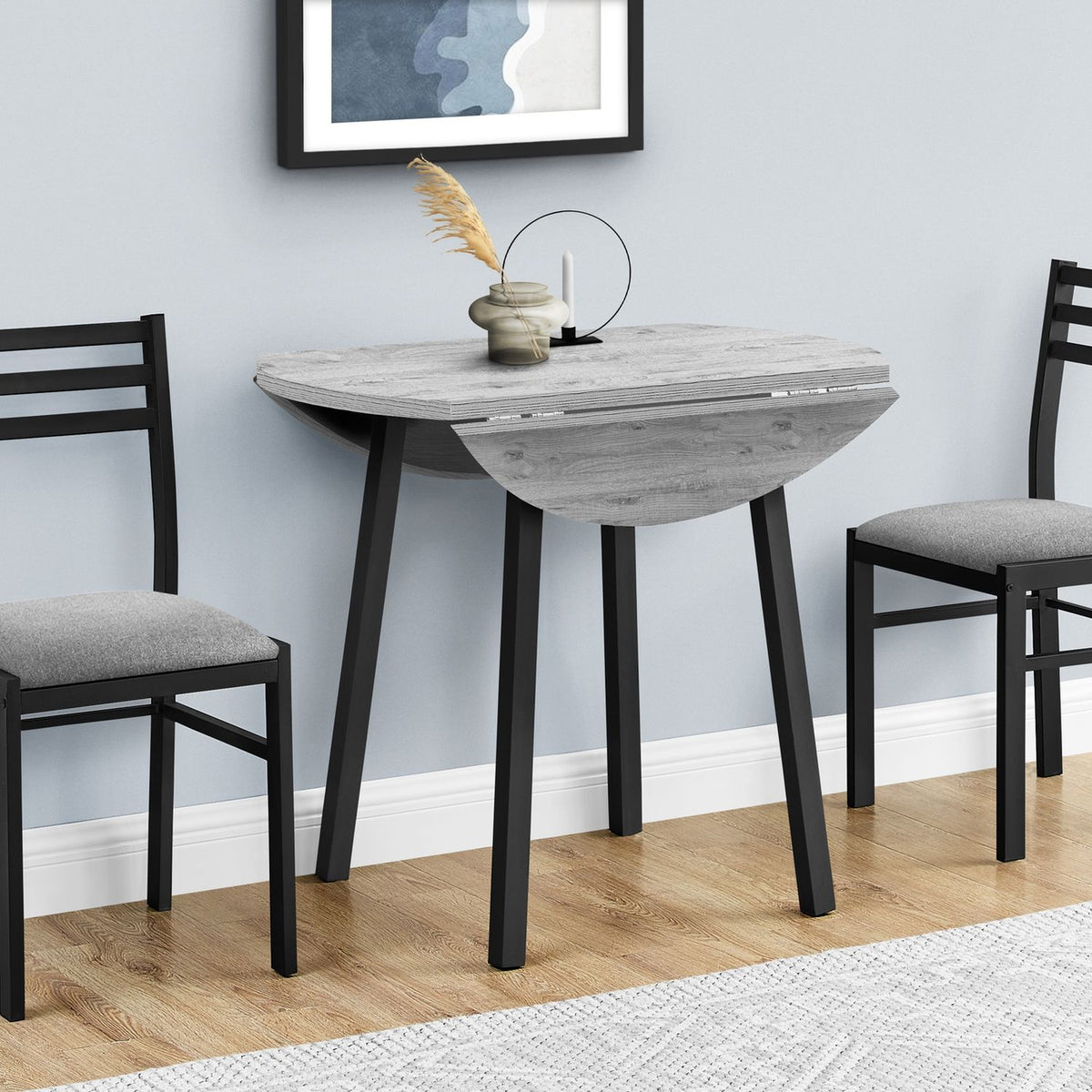 3 Pieces Dining Table Set, Small, Drop Leaf, Contemporary & Modern