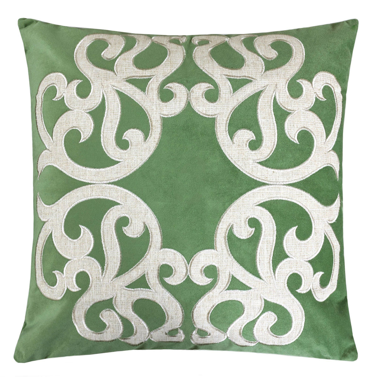 Dora - Vintage Vine Pillow Covers With Hidden Zipper (Set of 2) - Green