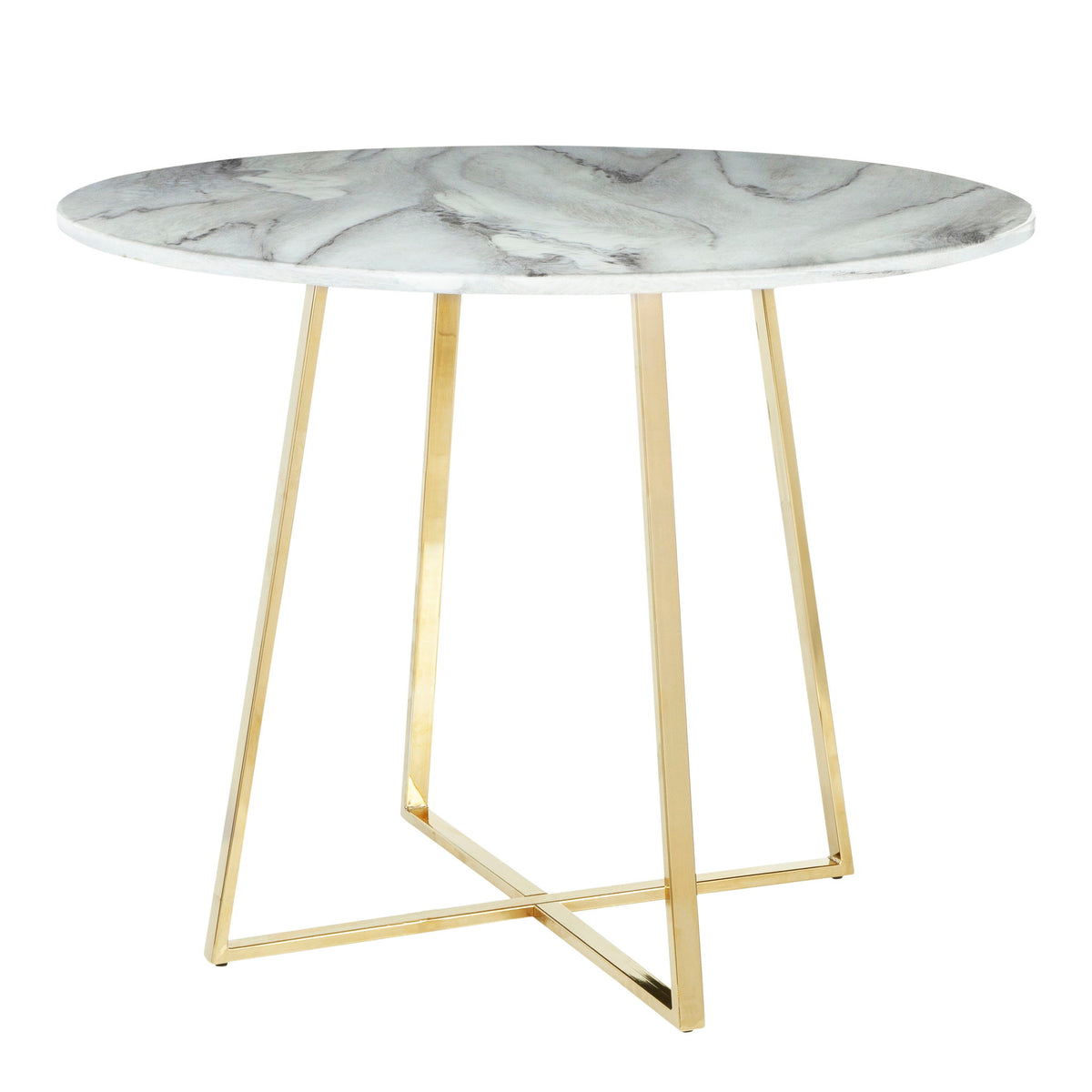 Cosmo - Contemporary / Glam Dining Table - Gold / White