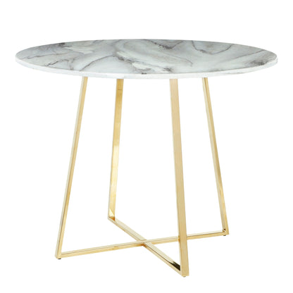 Cosmo - Contemporary / Glam Dining Table - Gold / White