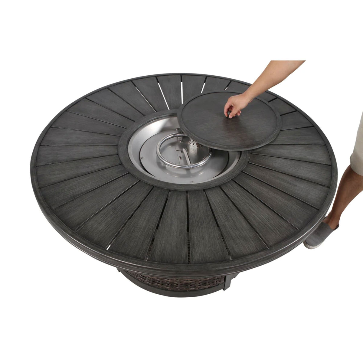 Cassara Resort - Propane Outdoor Fire Pit Table - Brown