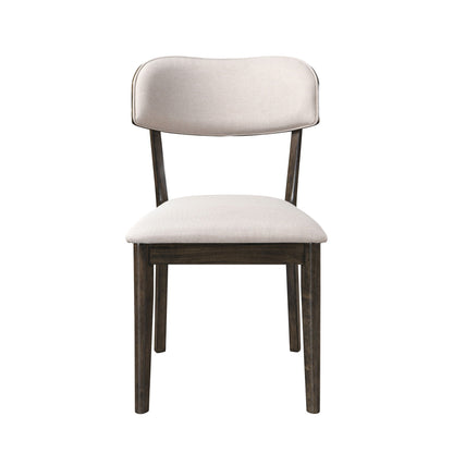 Rex - Open Back Dining Chair (Set of 2) - Walnut Brown / Beige