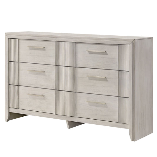 6 Drawer Storage Dresser Furniture - Antique White