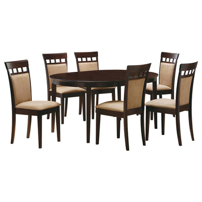 Gabriel - Oval 7 Piece Dining Set With Chairs - Cappuccino