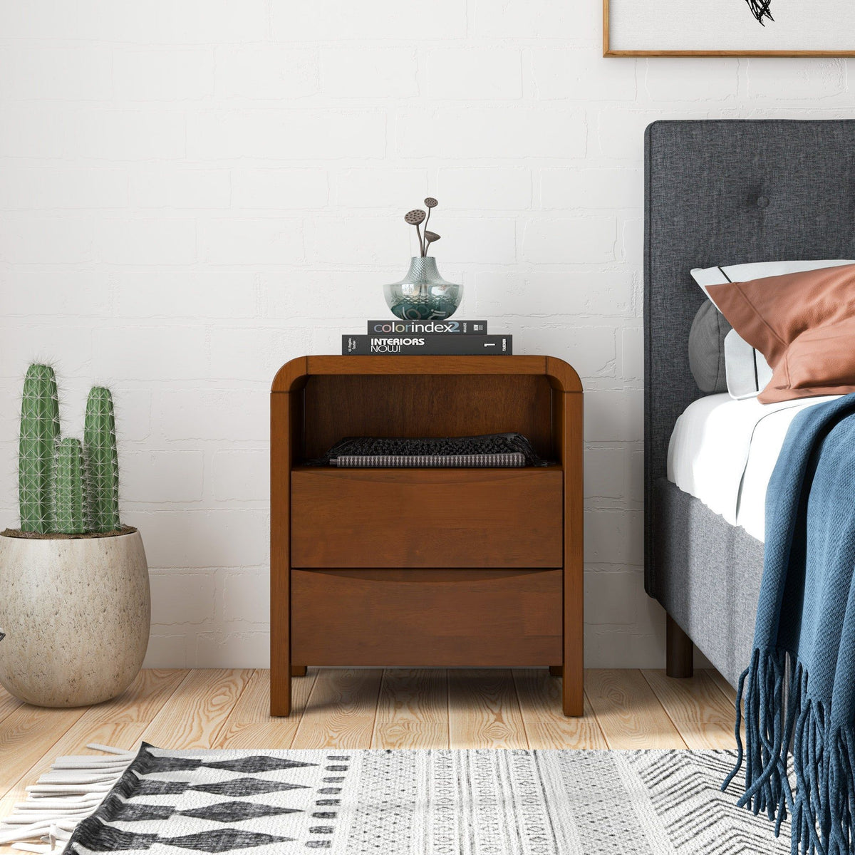 Lionel - Nightstand 2 Drawer - Brown