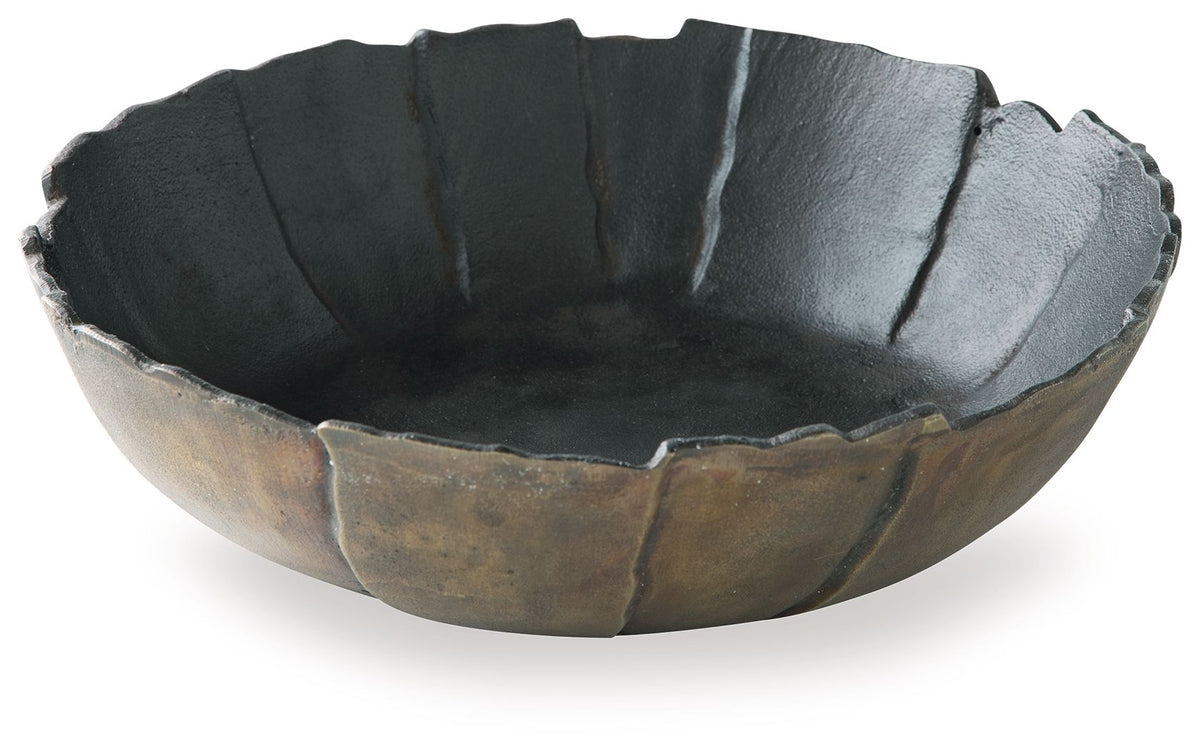 Aidman - Bowl - Black / Antique Gold Finish