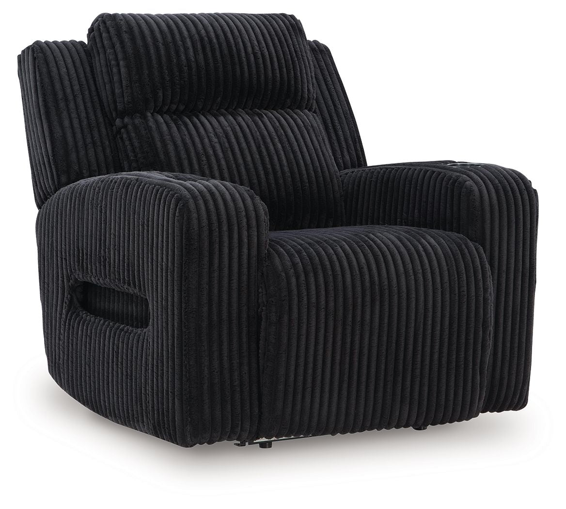 Forest Lake - Power Recliner With Adj Headrest - Black
