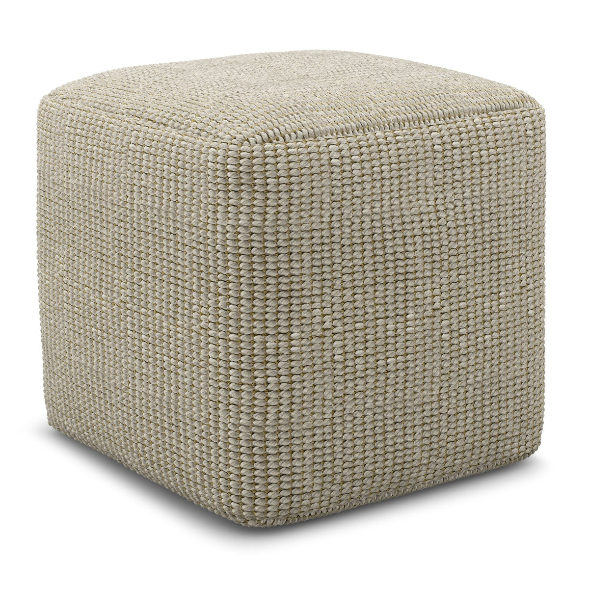 Zelma - Square Woven Outdoor / Indoor Pouf - Silver