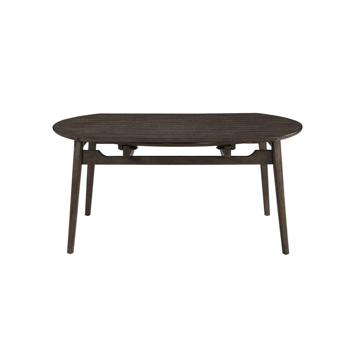 Rex - 65" Round Table With Self Storing Leaves - Walnut Brown