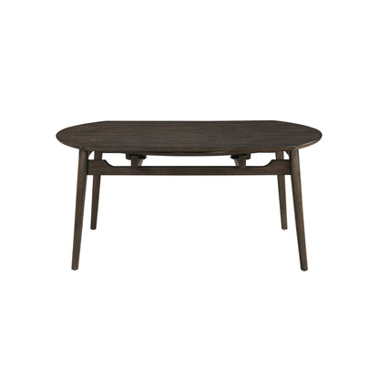 Rex - 65" Round Table With Self Storing Leaves - Walnut Brown