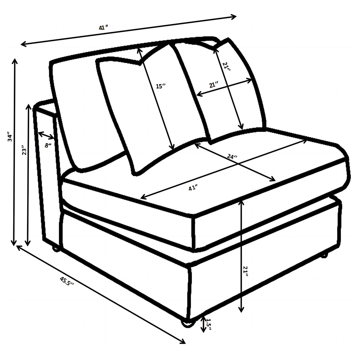 Cassidy - Upholstered Armless Chair