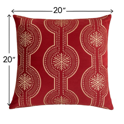 Holiday Throw Pillow With Snowflake Embroidery