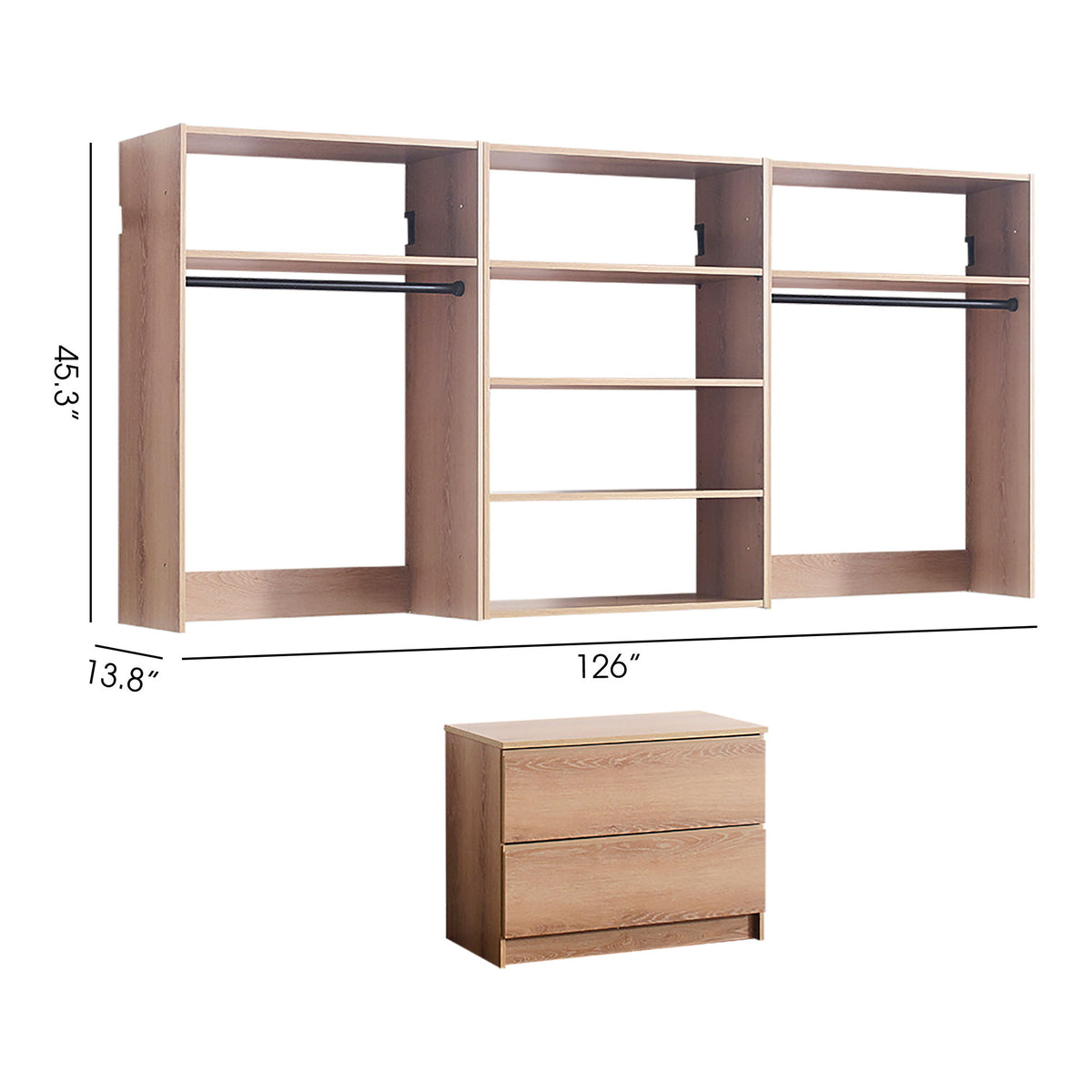 Devi - Wall Mounted Closet System With Modular Units