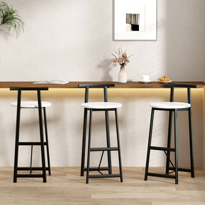 Modern Bar Stools With Backrest For Kitchen (Set of 3)