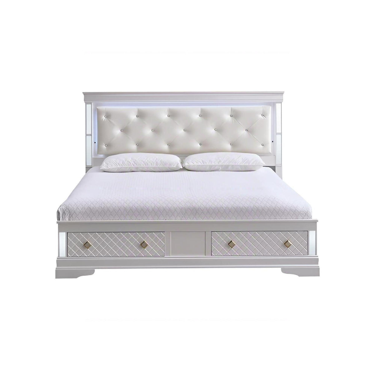 Verona - Bed With LED Accent Lighting, 2 Drawers