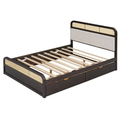 Platform Bed With Trundle And 2 Drawers
