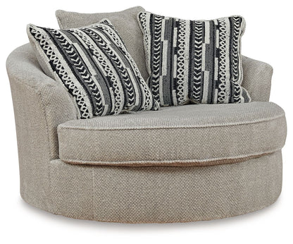 Calnita - Oversized Swivel Accent Chair - Sisal