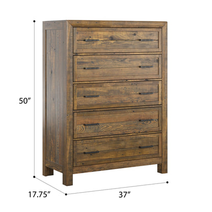 5 Drawer Chest With - Brown