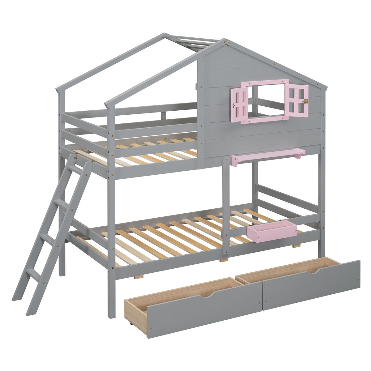 Bunk Bed With Playhouse Roof And Window