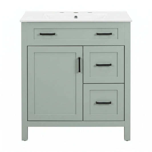 Bathroom Vanity With Sink, 2 Soft Close Drawers, 1 Soft Close Door, Adjustable Shelf