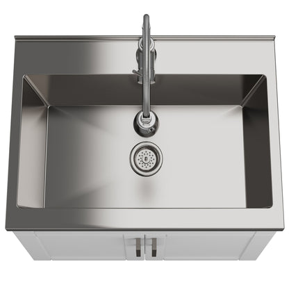 Hennessy - Deluxe Laundry Cabinet With Faucet And Stainless Steel Sink