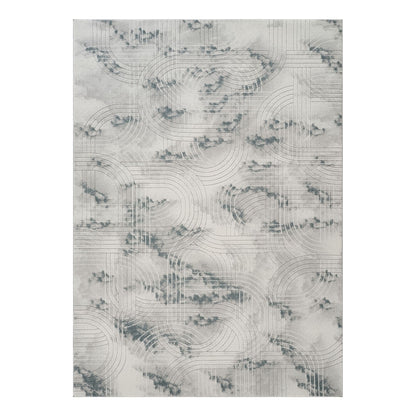 Geometrix - 5'3" X 7'3" Area Rug / Geometric 3D Effect - Ivory / Gray
