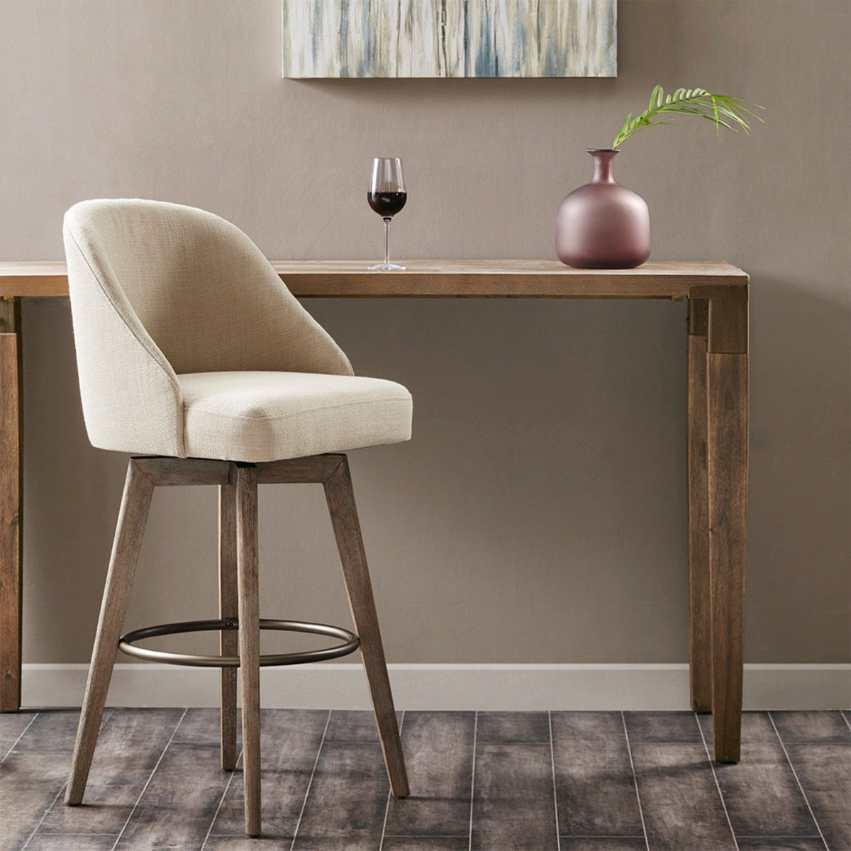 Bar Stool With Swivel Seat - Sand