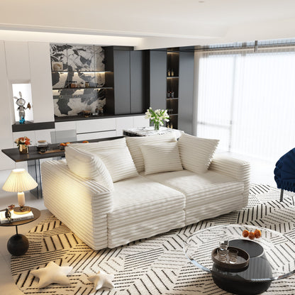 4 Seat Sofa, Modern Comfy Upholstered Sofa Cloud Couch, Deep Seat Couches With Soft Pillows